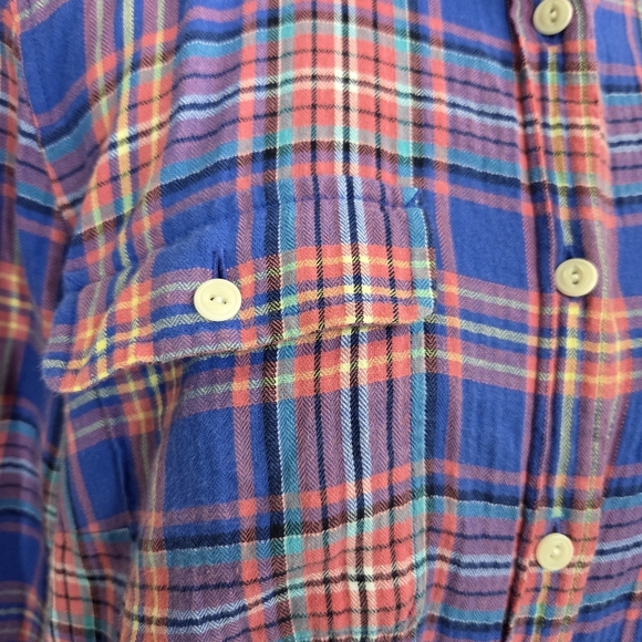 J. Crew Men's Blue Plaid Shirt Size 8 - Picture 2 of 5